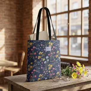 Tote Bag Nœud floral bleu chic tendance unique
