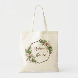 Tote Bag Nœuds Floraux Rose Pâle pour la Mère de la Mariée