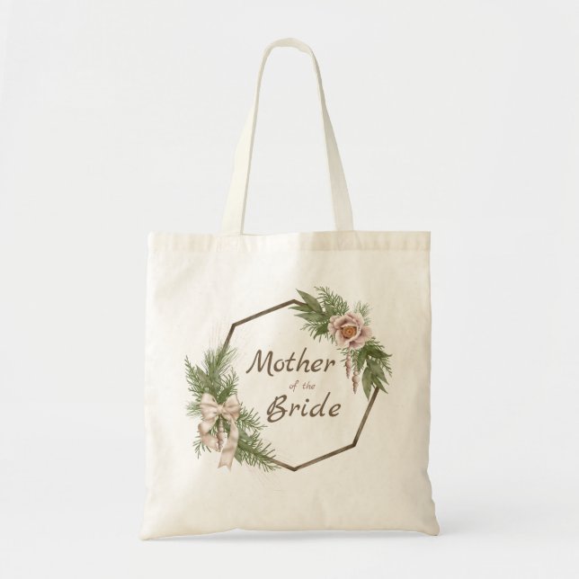 Tote Bag Nœuds Floraux Rose Pâle pour Mère de la Mariée (Devant)