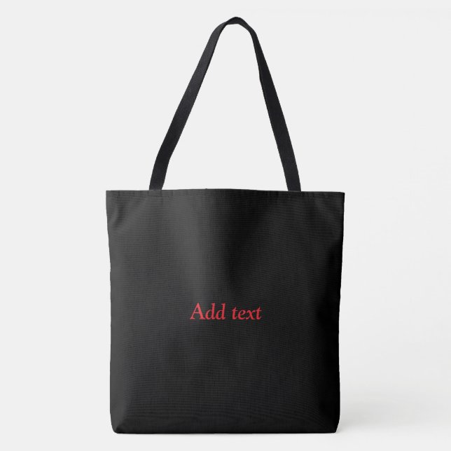 Tote Bag Noir avec texte rouge (Devant)