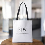 Tote Bag Noir blanc minimaliste moderne Monogramme élégant<br><div class="desc">Découvrez notre collection moderne Monogramme noir blanc minimaliste : Élégant votre style avec une sophistication sobre et un charme intemporel. Notre collection présente des motifs minimalistes dans une teinte bleu roux apaisante, rehaussée d'élégants monogrammes adaptés à votre goût personnel. De la papeterie raffinée aux accessoires polyvalents, chaque pièce de notre...</div>