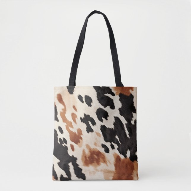 Tote Bag Noir Crème Brown (Devant)