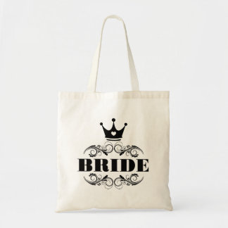 Tote Bag Noir de jeune mariée sur l'arrière - plan fait sur