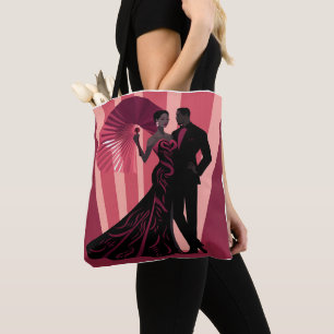 TOTE BAG NOIR ELEGANCE-RED #1