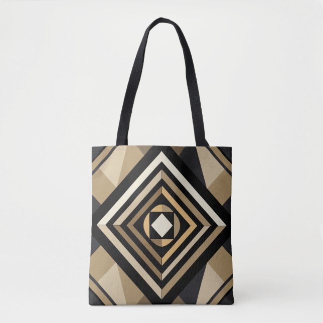 Tote Bag Noir Et Beige (Devant)