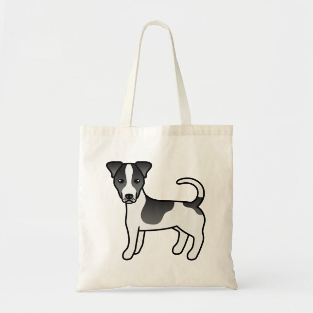 Tote Bag Noir et blanc Manteau lisse Jack Russell Terrier C (Devant)