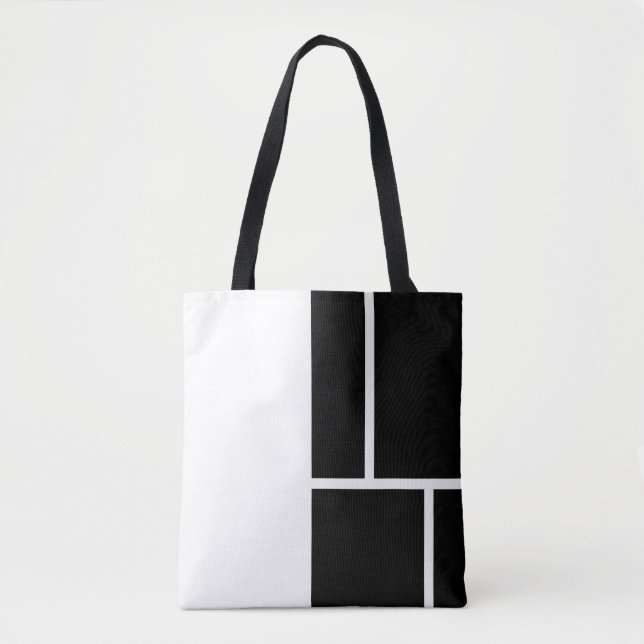 Tote Bag Noir et blanc moderne (Devant)