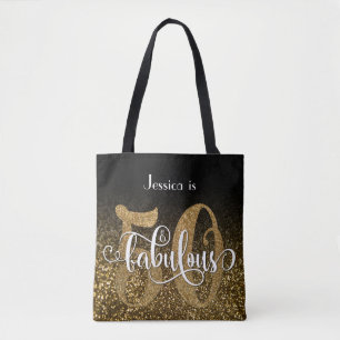 Tote Bag Noir et Or Faux Paillettes Ombre 50 & Fabuleux