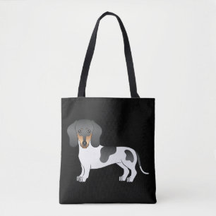 Tote Bag Noir Et Tan Piebald Cheveux Courte Dachshund - Noi