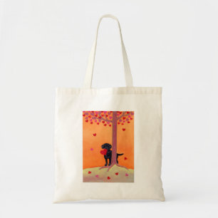 Tote Bag Noir Labrador de couleur d'automne