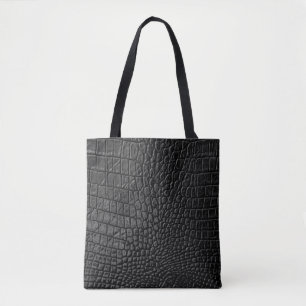 Tote Bag Noir lisse : Cuir Texture Élégance