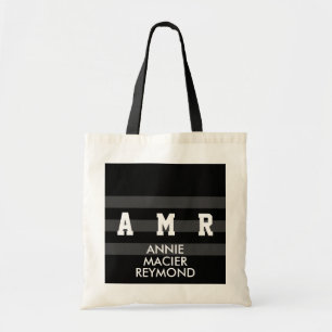 Tote Bag noir personnalisé / promotionnel / initiales perso