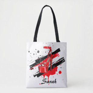 Tote Bag Noir, rouge et blanc talons chauds