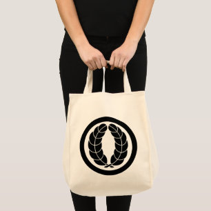 Tote Bag Noir vintage Nakagawa Japon Kamon Mon Art