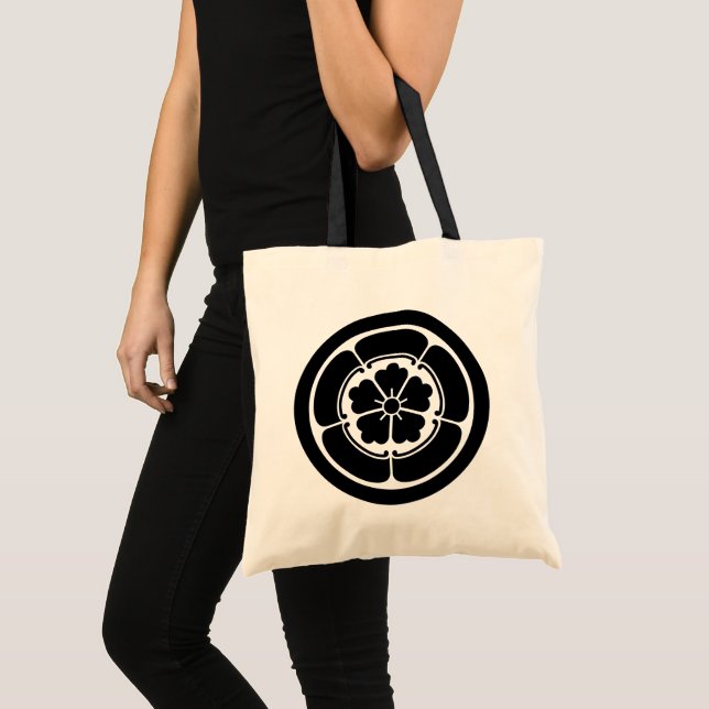 Tote Bag Noir Vintage Oda Japon Mon Graphisme (Devant (produit))