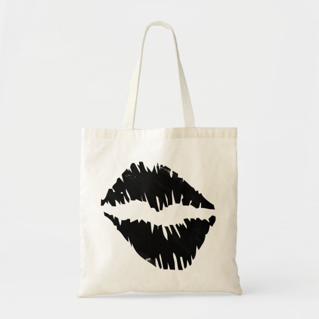 Tote Bag Noircissez un baiser Goth de peloton de jeune (Devant)