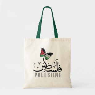 Tote Bag Nom arabe Palestine avec drapeau palestinien