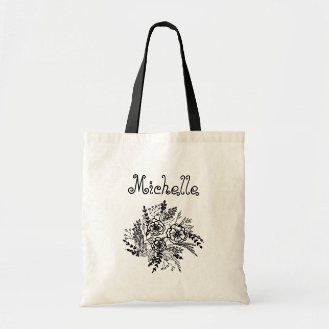 Tote Bag Nom botanique de bouquet (Devant)