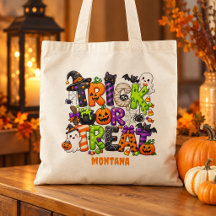 Nom coloré d'Halloween pour la tournée des friandi
