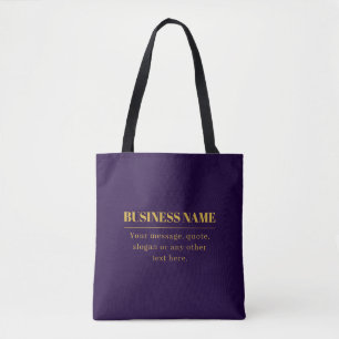 Tote Bag Nom commercial ou salutation Dark Purple & Gold
