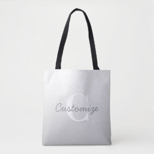 Tote Bag Nom cursif ou autre texte avec monogramme   Dégrad