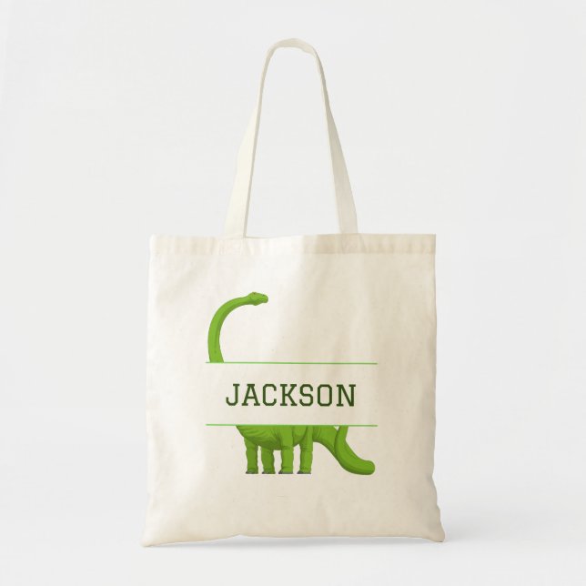 Tote Bag Nom Cute Dinosaure Personnalisé (Devant)