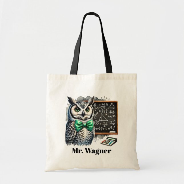 Tote Bag Nom d'ajout de l'enseignant cool personnalisable (Devant)