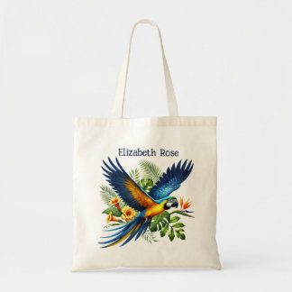 Tote Bag Nom d'ajout d'oiseau tropical mignon