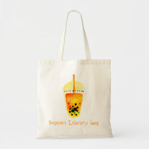 Tote Bag Nom de bibliothèque d'arborescence des coeurs d'aq