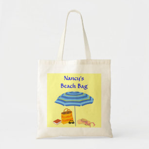 Tote Bag Nom de coutume de lunettes de soleil de parapluie