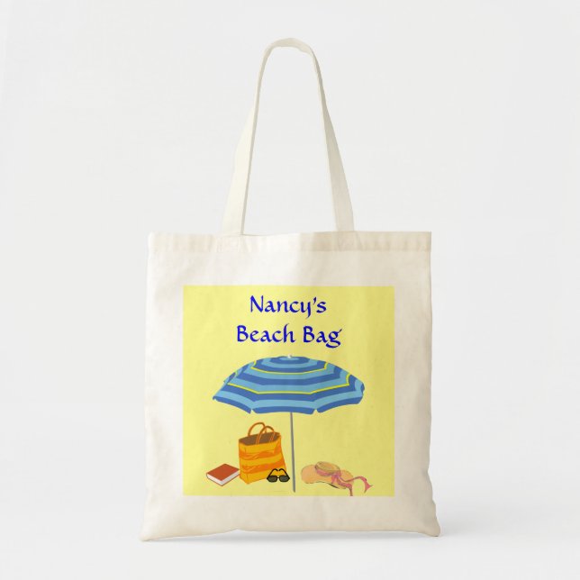 Tote Bag Nom de coutume de lunettes de soleil de parapluie (Devant)