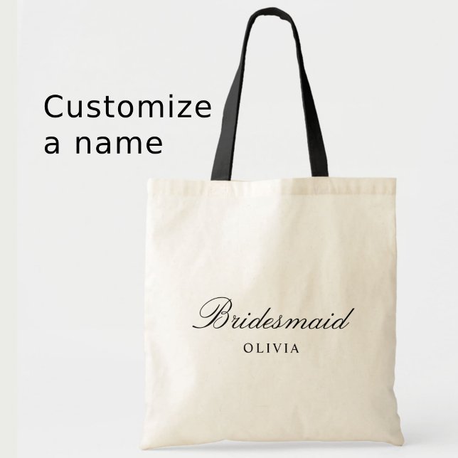 Tote Bag Nom de demoiselle d'honneur de style simple person (Créateur téléchargé)