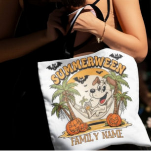 Tote Bag Nom de famille assorti personnalisé Summerween 