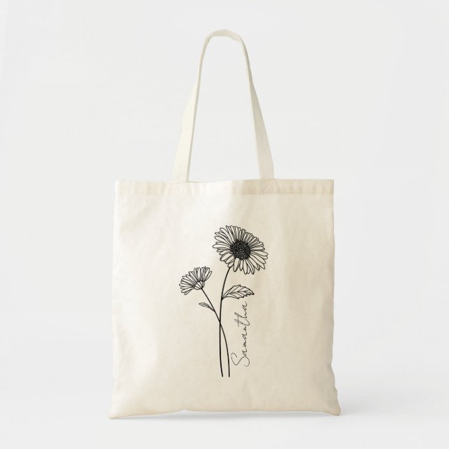 Tote Bag Nom de fleur d'astér en septembre de naissance en  (Devant)
