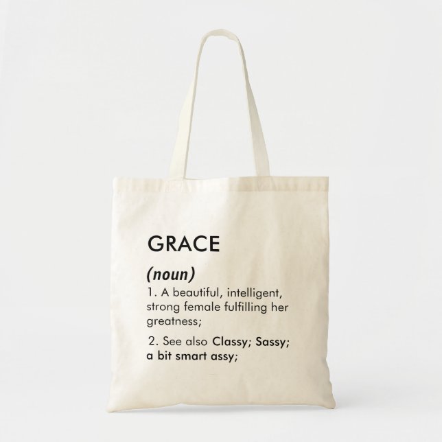 Tote Bag Nom de grâce, Nom modifiable, Nom personnalisé (Devant)