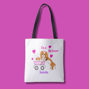 Tote Bag Nom de grande sœur Cavalier King Charles Spaniel
