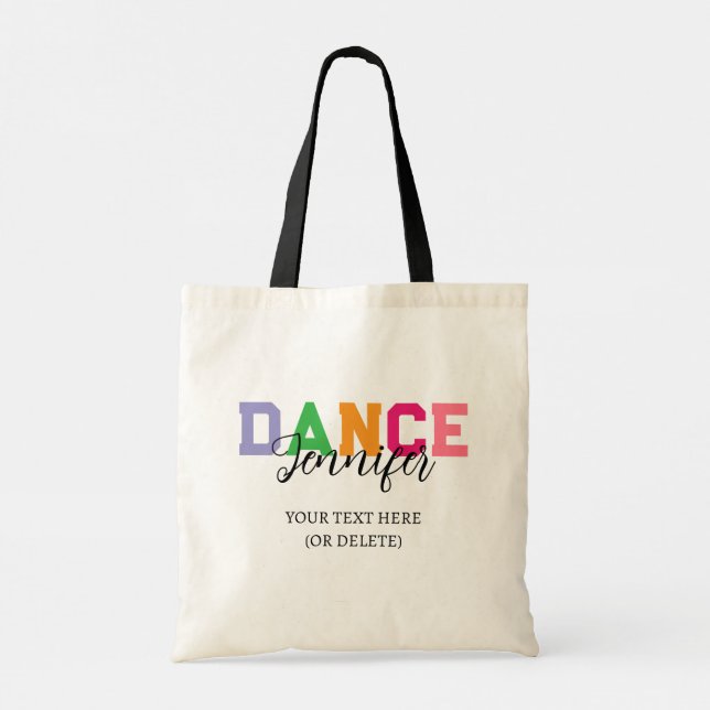 Tote Bag Nom de la danseuse personnalisée - Style de danse  (Dos)