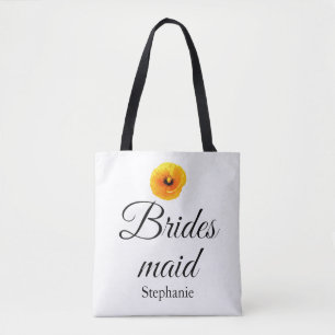 Tote Bag Nom de la domestique Poppy Floral Abstrait Mariage