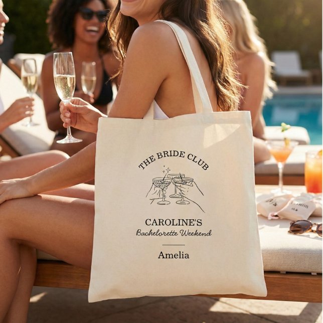 Tote Bag Nom de la faveur de week-end de club de mariée (Créateur téléchargé)