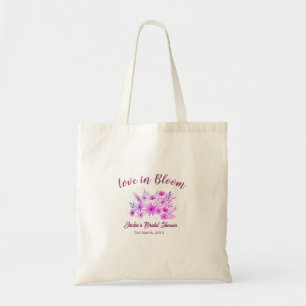 Tote Bag nom de la fête de mariage bohème rose en fleurs ré