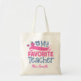 Tote Bag Nom de la Personnaliser Mon enseignant favori