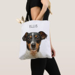 Tote Bag Nom de la photo de votre animal de compagnie<br><div class="desc">Portez partout la mémoire de votre ami en fureur avec ce sac fourre-tout personnalisé ! Avec la photo et le nom de votre chien, cette fourre-tout personnalisée est la façon parfaite de montrer votre amour pour votre animal de compagnie. Que ce soit pour les courses de tous les jours ou...</div>