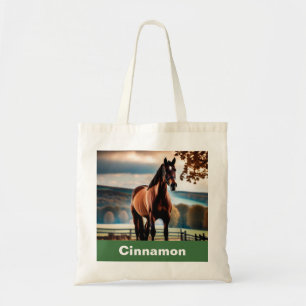 Tote Bag Nom de la photo de votre cheval