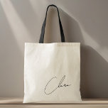 Tote Bag Nom de la servante minimaliste moderne<br><div class="desc">Sac fourre-tout cadeau de proposition de femme de chambre conçu sur mesure avec design de nom minimaliste moderne personnalisé.</div>