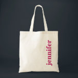 Tote Bag Nom de la typographie moderne<br><div class="desc">Ce mignon sac fourre-tout de typographie moderne est parfait pour une femme de chambre, une soirée bachelorette ou même pour des mariages ! Et assurez-vous d'en avoir un pour vous-même — n'oubliez pas la mariée ! Personnalisez avec le nom de votre choix. La couleur de la police peut être changée...</div>