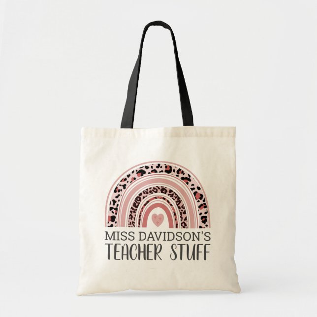 Tote Bag Nom de l'appréciation de l'enseignant Arc-en-ciel  (Devant)
