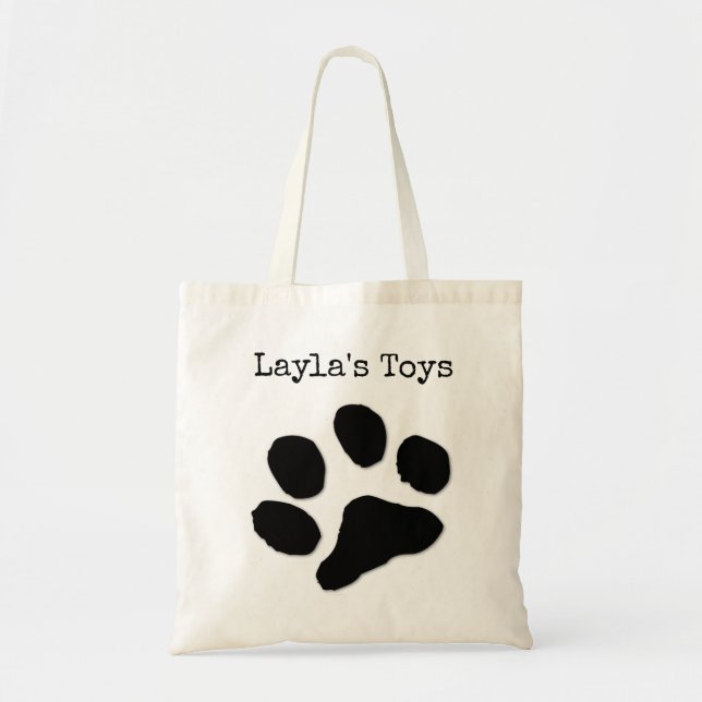 Tote Bag Nom de l'empreinte de patte / jouets pour animaux  (Devant)