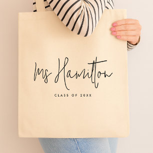 Tote Bag Nom de l'enseignant Catégorie de l'année Appréciat