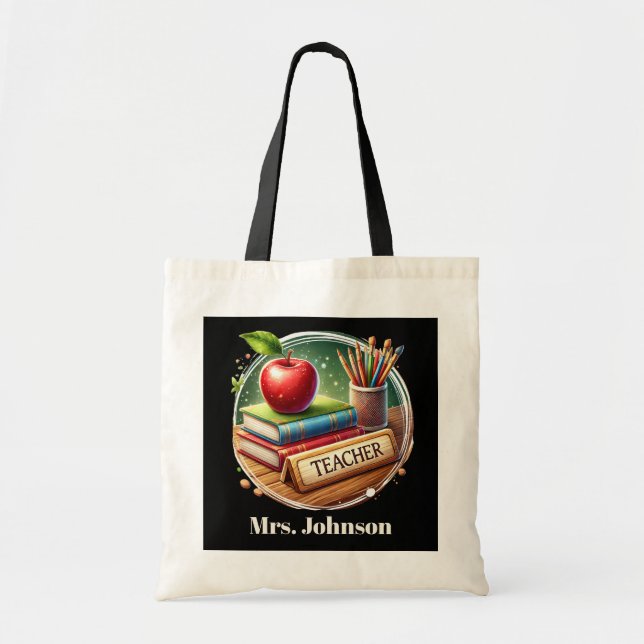 Tote Bag Nom de l'enseignant du menu (Devant)