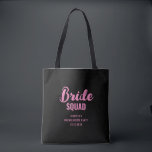 Tote Bag Nom de l'équipe de la mariée Enterrement de vie de<br><div class="desc">Un design simple et élégant minimaliste rose et noir pour une réception de mariage ou un enterrement de vie de jeune fille. Le texte calligraphié est personnalisable et peut être modifié pour votre propre phrase. Vous pouvez changer la police, la couleur de la police, la taille de la police, l'espacement...</div>